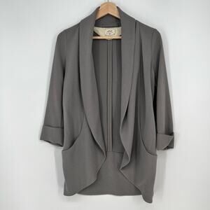 Aritzia Wilfred Chevalier Blazer Jacket Cardigan Womens 0 Crete Gray Open Front